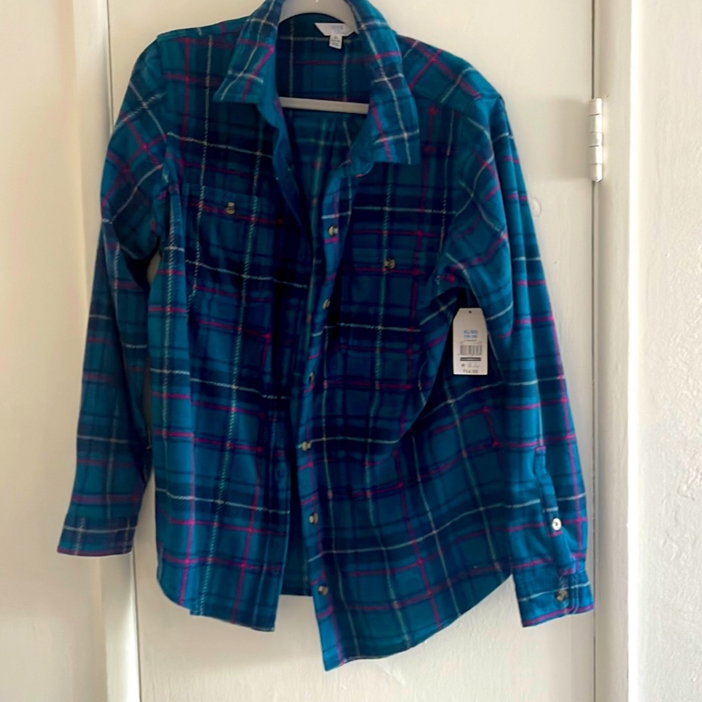 soft blue pink and white flannel super thick too